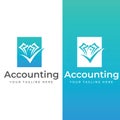 Financial accounting logo, with check mark for financial accounting stock chart analysis. In modern template vector illustration Royalty Free Stock Photo