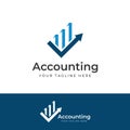 Financial accounting logo, with check mark for financial accounting stock chart analysis. In modern template vector illustration Royalty Free Stock Photo