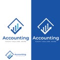 Financial accounting logo, with check mark for financial accounting stock chart analysis. In modern template vector illustration Royalty Free Stock Photo