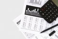 Financial accounting stock market graphs analysis Royalty Free Stock Photo