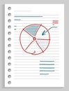 Financial accounting and work with statistics concept. Business process diagram on paper sheet