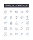 Financial achievment line icons collection. Efficiency, Streamline, Integration, Organized, Automated, Maintenance