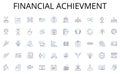 Financial achievment line icons collection. Firewall, Encryption, Malware, Phishing, Cybercrime, Hacker, Passwords