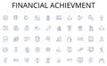 Financial achievment line icons collection. Voyager, Frontier, Discovery, Uncharted, Odyssey, Cosmonaut, Expedition