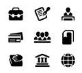 Financial activity and business staff flat icons