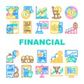 financial advisor consult real icons set vector