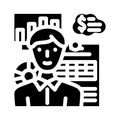 financial advisor glyph icon vector illustration Royalty Free Stock Photo