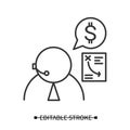 Financial advisor icon. Personal finances consultant simple vector illustration