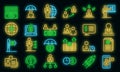 Financial advisor icons set vector neon Royalty Free Stock Photo