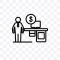 Financial Advisor vector linear icon isolated on transparent background, Financial Advisor transparency concept can be used for we Royalty Free Stock Photo