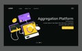 Financial Aggregation Platform Vector Illustration Royalty Free Stock Photo