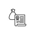 Financial agreement contract line icon