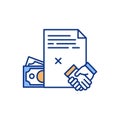 Financial agreement RGB color icon