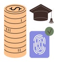 Financial Aid for Education with Secure Verification and Digital Identity Royalty Free Stock Photo