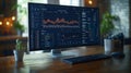 Financial analysis tools displayed on a modern desktop monitor in a bright workspace during the day Royalty Free Stock Photo