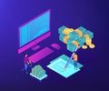 Cash flow statement isometric 3D concept illustration. Royalty Free Stock Photo