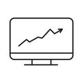 Financial analytic chart graphs on computer monitor. Vector illustration. EPS 10. Royalty Free Stock Photo