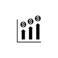 Financial analytics black icon concept. Financial analytics flat vector symbol, sign, illustration.