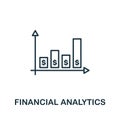 Financial Analytics outline icon. Thin line concept element from fintech technology icons collection. Creative Financial Analytics Royalty Free Stock Photo