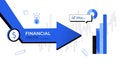 Financial arrow graph. Finance success growth