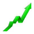 Financial arrow. Green indication rising trend