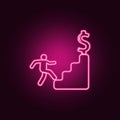 financial ascent icon. Elements of Sucsess and awards in neon style icons. Simple icon for websites, web design, mobile app, info Royalty Free Stock Photo