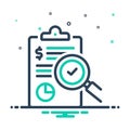 Mix icon for Financial Audit, document and examination