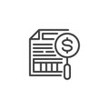 Financial audit line icon