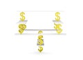 Financial balance with dollar sign Royalty Free Stock Photo