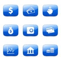 Financial Banking Square Vector Blue Icon Royalty Free Stock Photo