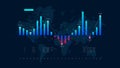 Financial big data analytic and business infographic, analysis and charts investment and trade, columns, market economy