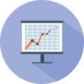 Financial board graph presentation icon.