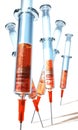 Financial british pound injection syringe