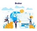 Financial broker. Income, investment and saving concept. Business