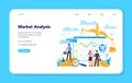 Financial broker and market analysis web banner or landing page