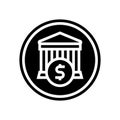 Financial building bank sign glyph icon vector illustration