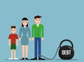 Simple Working Family in Debt Confined to Heavy Weight Flat Design