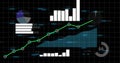 Financial business diagram. 4k bar graph and graph chart. animated 3d line graph growing up. business success presentation. Royalty Free Stock Photo