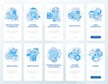 Financial business plan blue onboarding mobile app screen set Royalty Free Stock Photo
