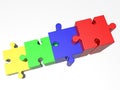 Financial business rate from puzzle pieces viewed from above on a white Royalty Free Stock Photo