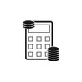 Financial calculation icon. Vector illustration. EPS 10.