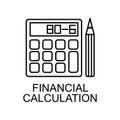 financial calculation outline icon. Element of finance icon for mobile concept and web apps. Thin line financial calculation