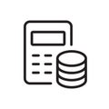 Financial calculation outline icon vector money concept for graphic design, logo, web site, social media, mobile app, ui