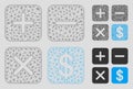 Financial Calculator Vector Mesh 2D Model and Triangle Mosaic Icon