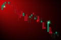 Financial candlestick chart, graph with support and resistance levels vector illustration. Forex trading graphic design Royalty Free Stock Photo