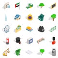 Financial capital icons set, isometric style Royalty Free Stock Photo