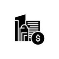 Financial centre black icon concept. Financial centre flat vector symbol, sign, illustration.