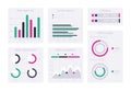 Financial chart dashboard. Business diagram analysis, modern diagram templates. Dashboard infographic flat vector illustration set