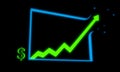 Income growth chart. 3D render.