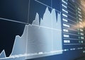 Financial Chart graph data on Digital screen Business investment concept Royalty Free Stock Photo